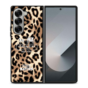 COACH NEW YORK PINK NATION LEPOARD Samsung Galaxy Z Fold 6 Case Cover